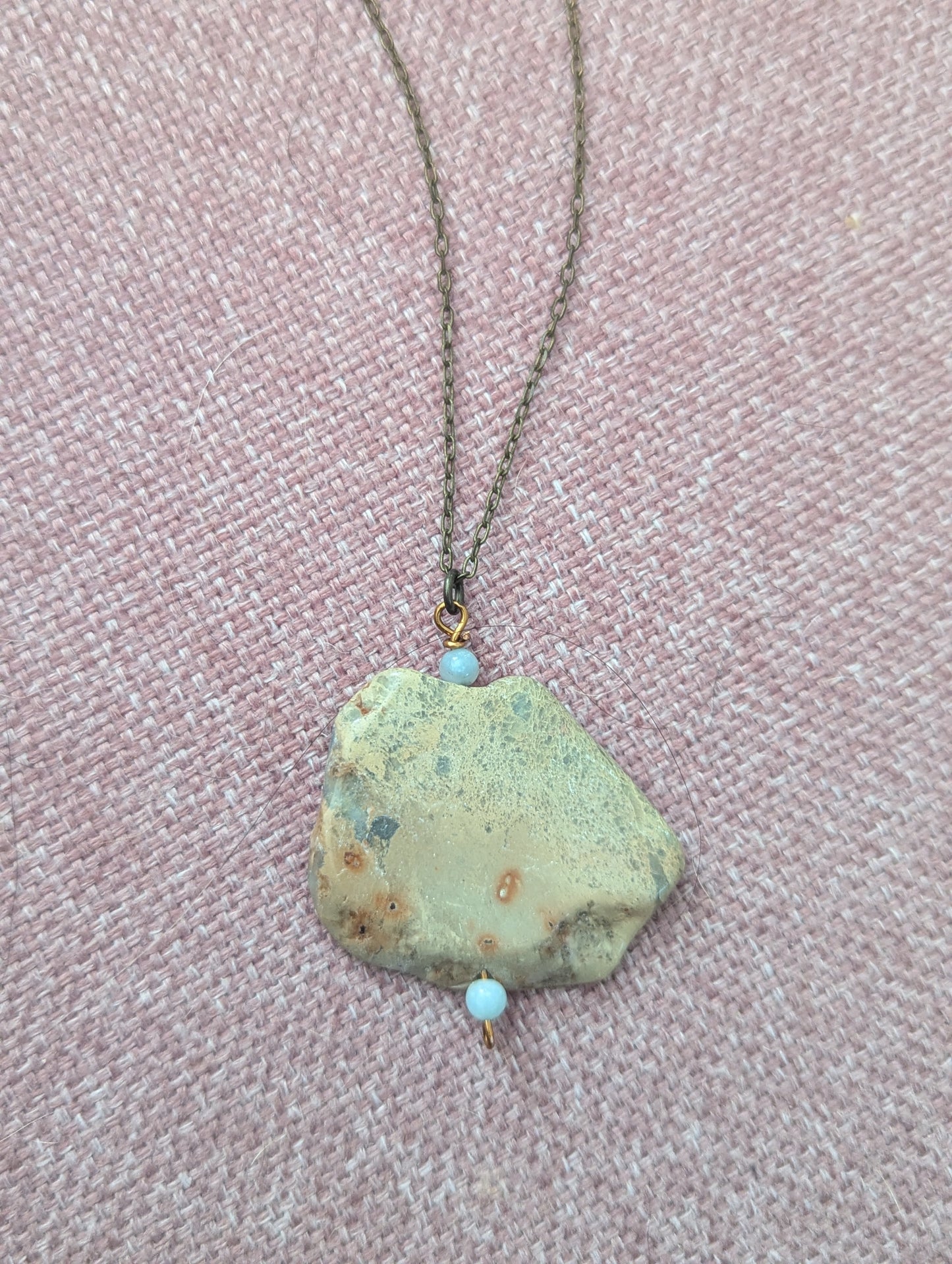 Aqua Terra Jasper Pendant on Brass