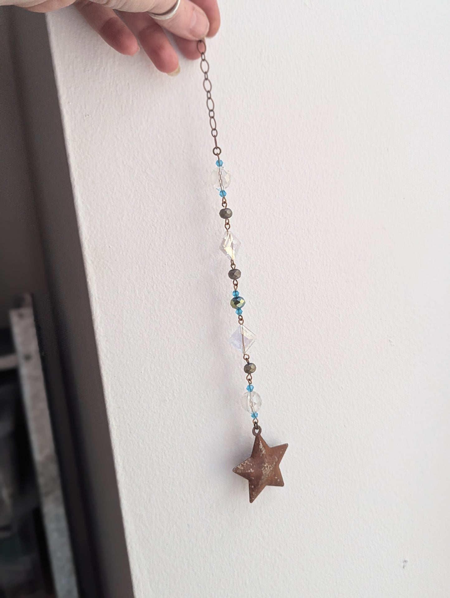 Rustic Star Metal Bell Suncatcher