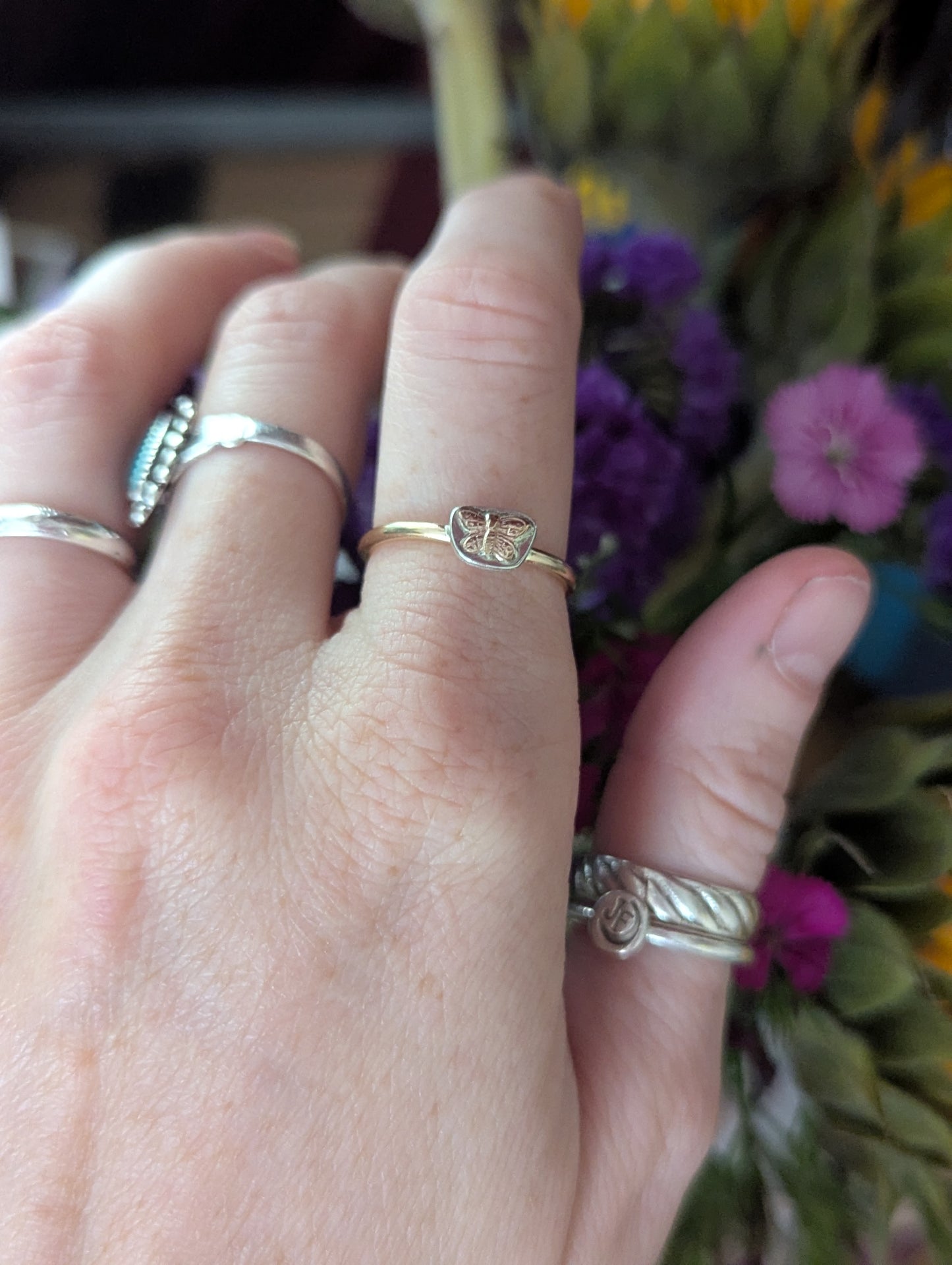 Butterfly 14kGF Ring - Size 5.5, 7.5, 8.5