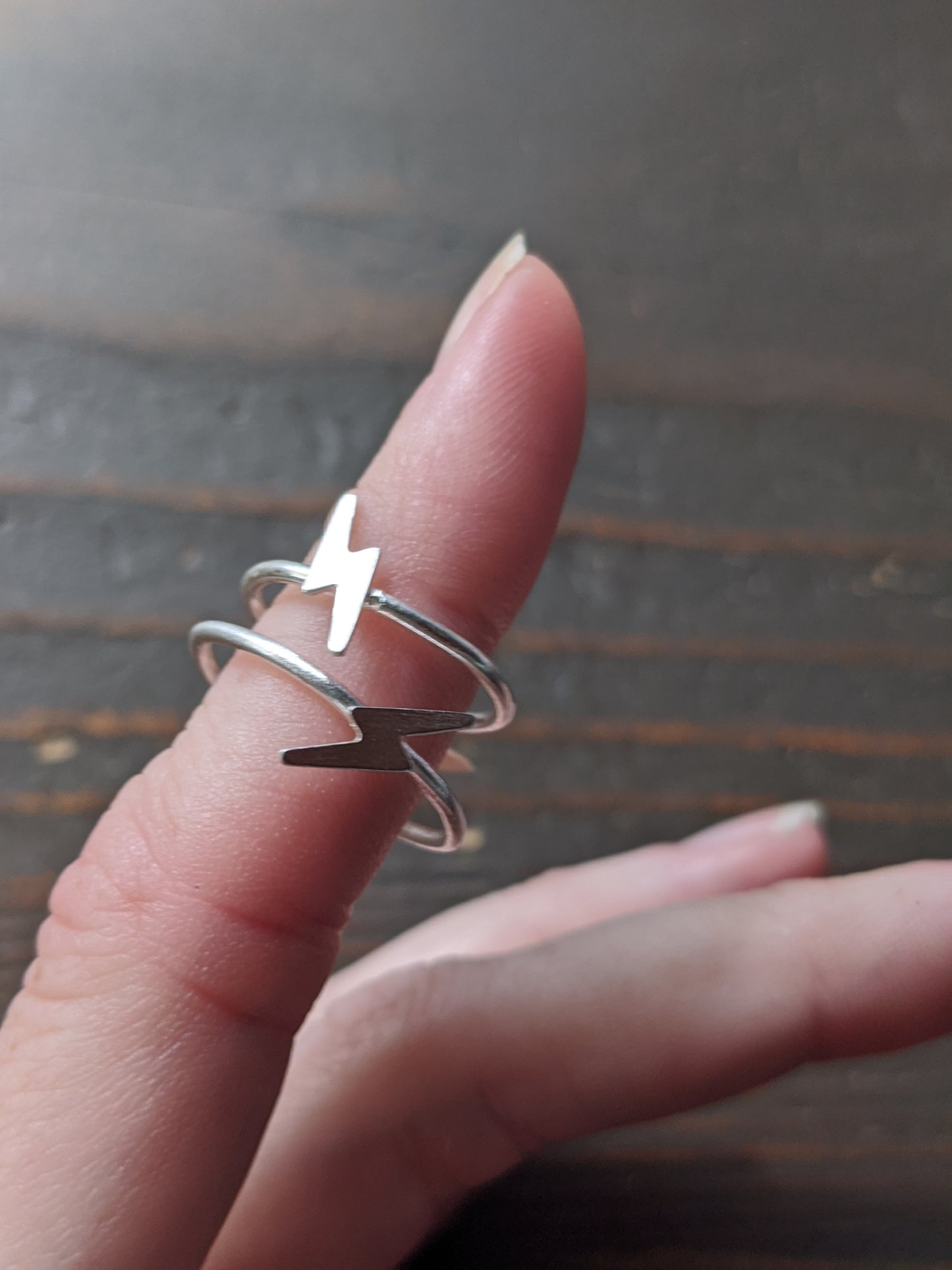 Sterling Silver Lightning Bolt Ring (Various Sizes Available - MTO)