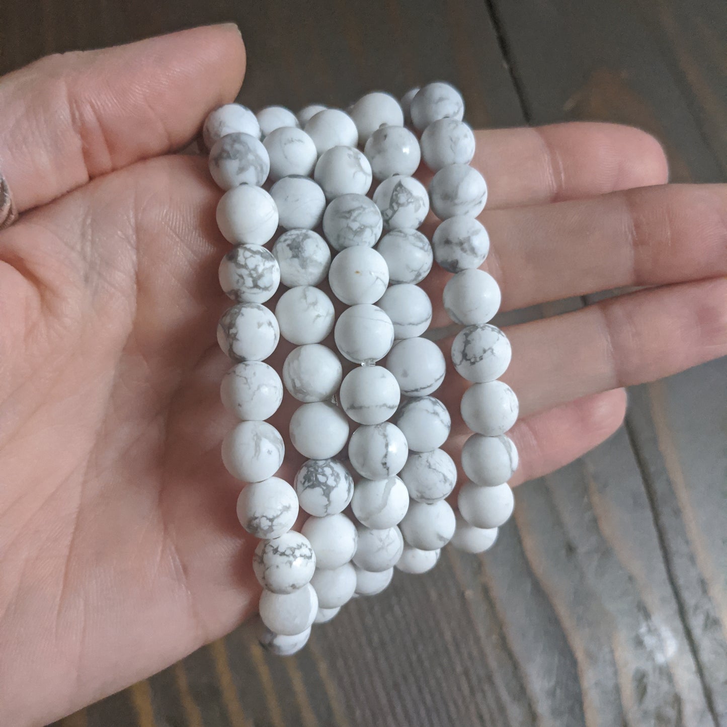 White Howlite Bracelets (Various Sizes Available)
