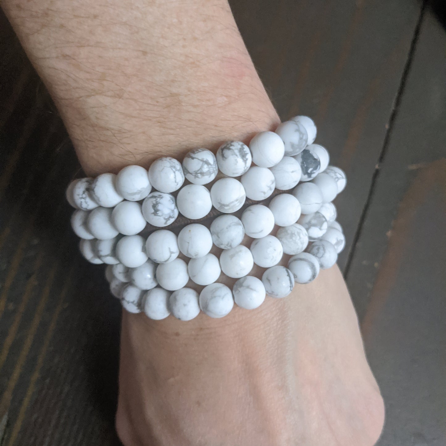 White Howlite Bracelets (Various Sizes Available)