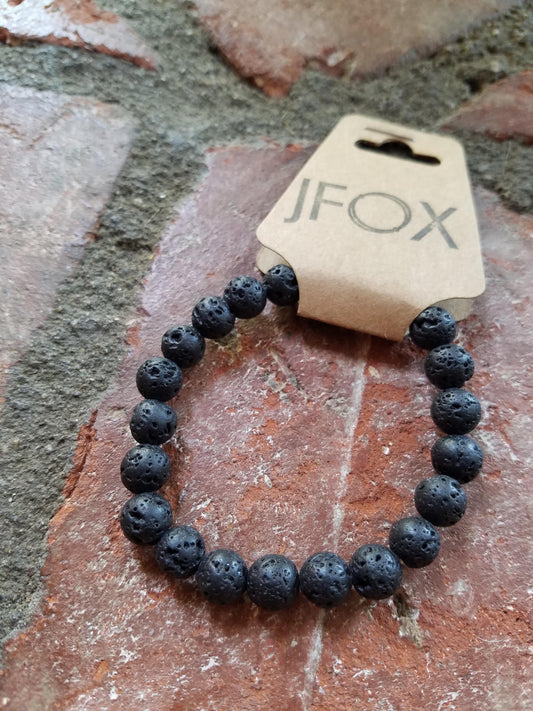 Black Lava Rock Bracelet (Various Sizes Available)