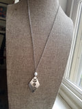 Moon Phase and Moonstone Necklace (Brass or Silver)