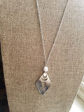 Moon Phase and Moonstone Necklace (Brass or Silver)