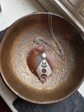 Moon Phase and Moonstone Necklace (Brass or Silver)