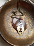 Moon Phase and Moonstone Necklace (Brass or Silver)