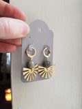 Ray of Light Gold Hoop Earrings (Labradorite or Azurite)