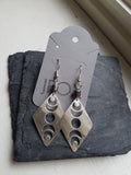 Moon Phase and Hematite Earrings (Gold or Silver)