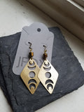 Moon Phase and Hematite Earrings (Gold or Silver)