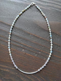 Amazonite  with Quartz and Silver Bar Short Statement Necklace