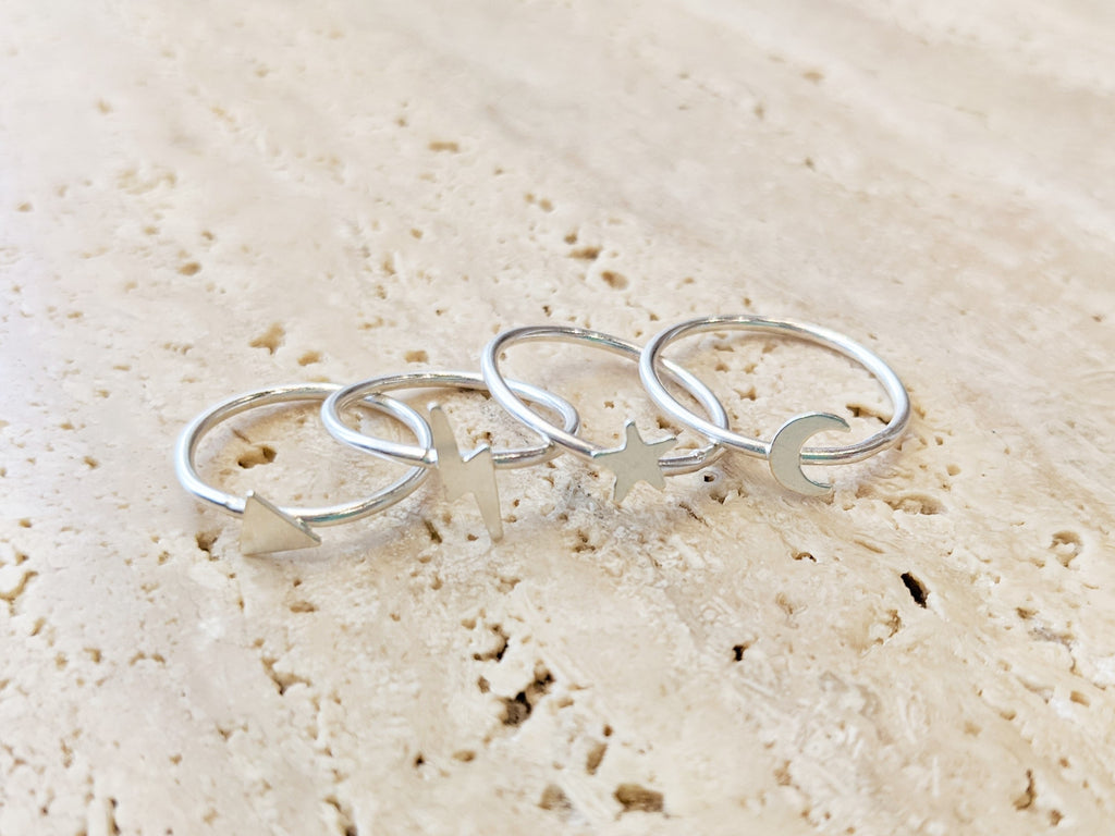 Sterling Silver Crescent Moon Ring