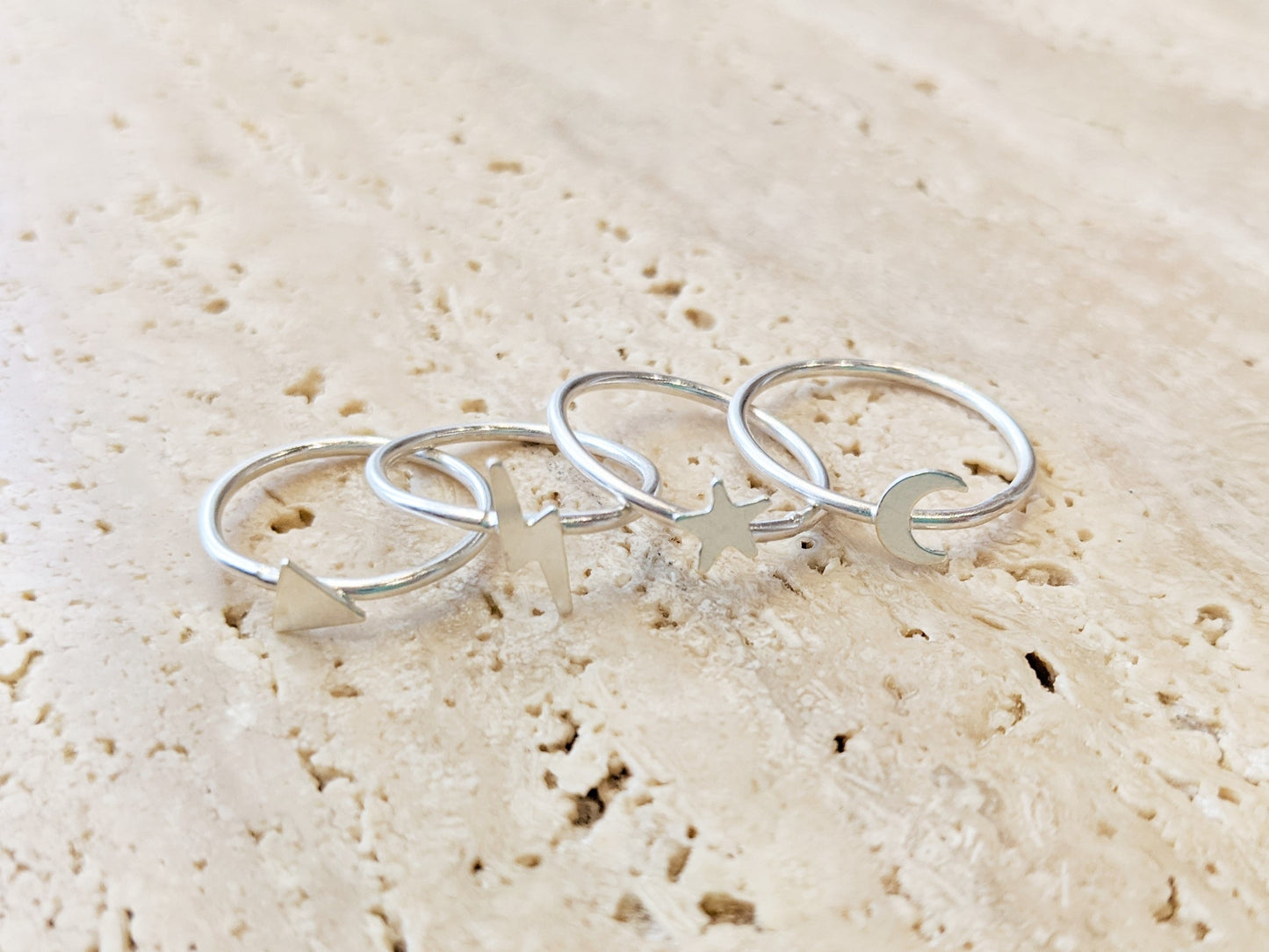 Sterling Silver Lightning Bolt Ring (Various Sizes Available - MTO)