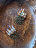 Small Champagne Quartz Crystal Hair Comb (Single and Sets Available)