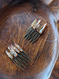 Small Champagne Quartz Crystal Hair Comb (Single and Sets Available)