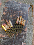 Small Champagne Quartz Crystal Hair Comb (Single and Sets Available)