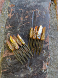 Small Champagne Quartz Crystal Hair Comb (Single and Sets Available)