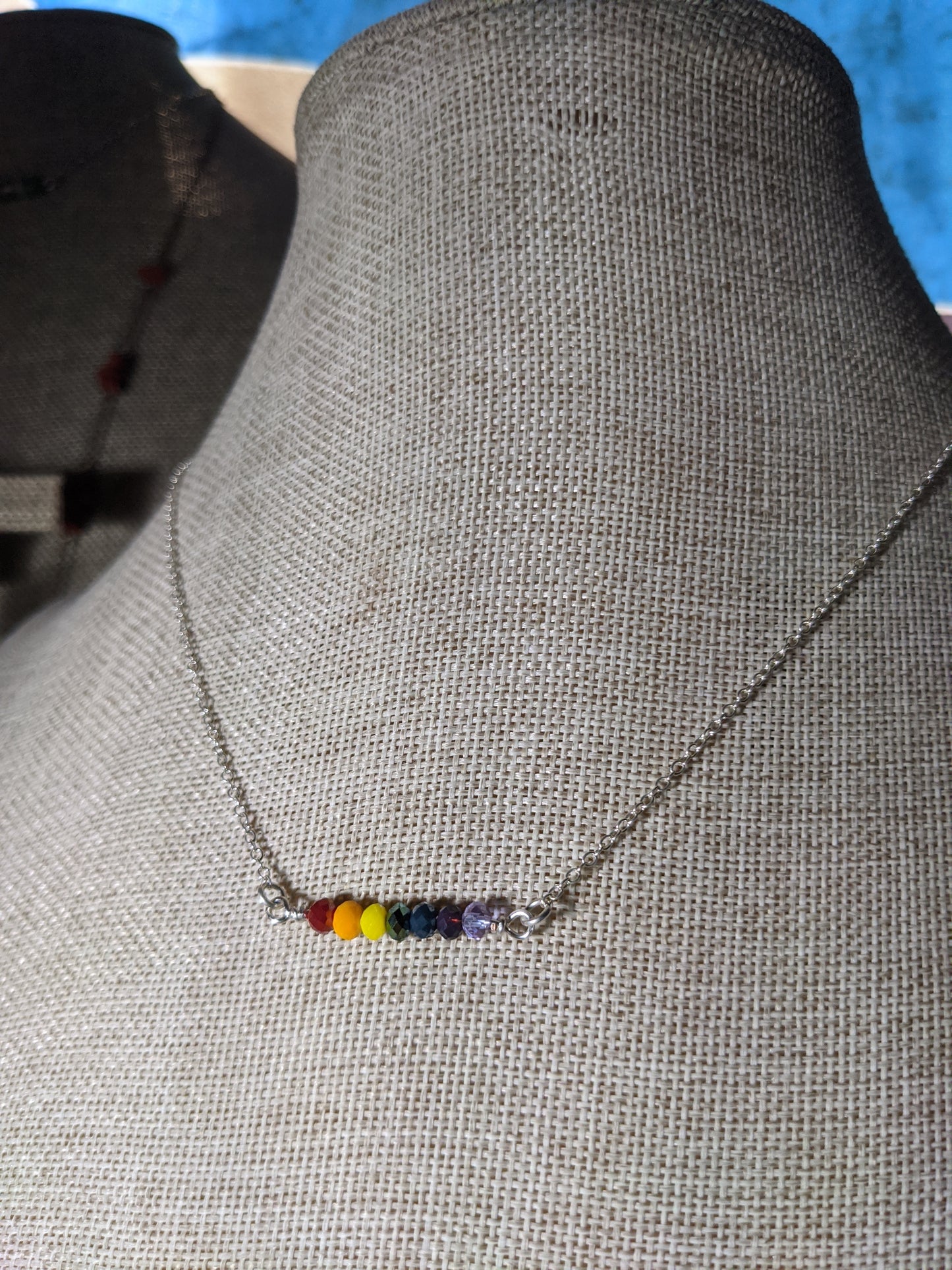 Rainbow Pride Necklace on Sterling Silver
