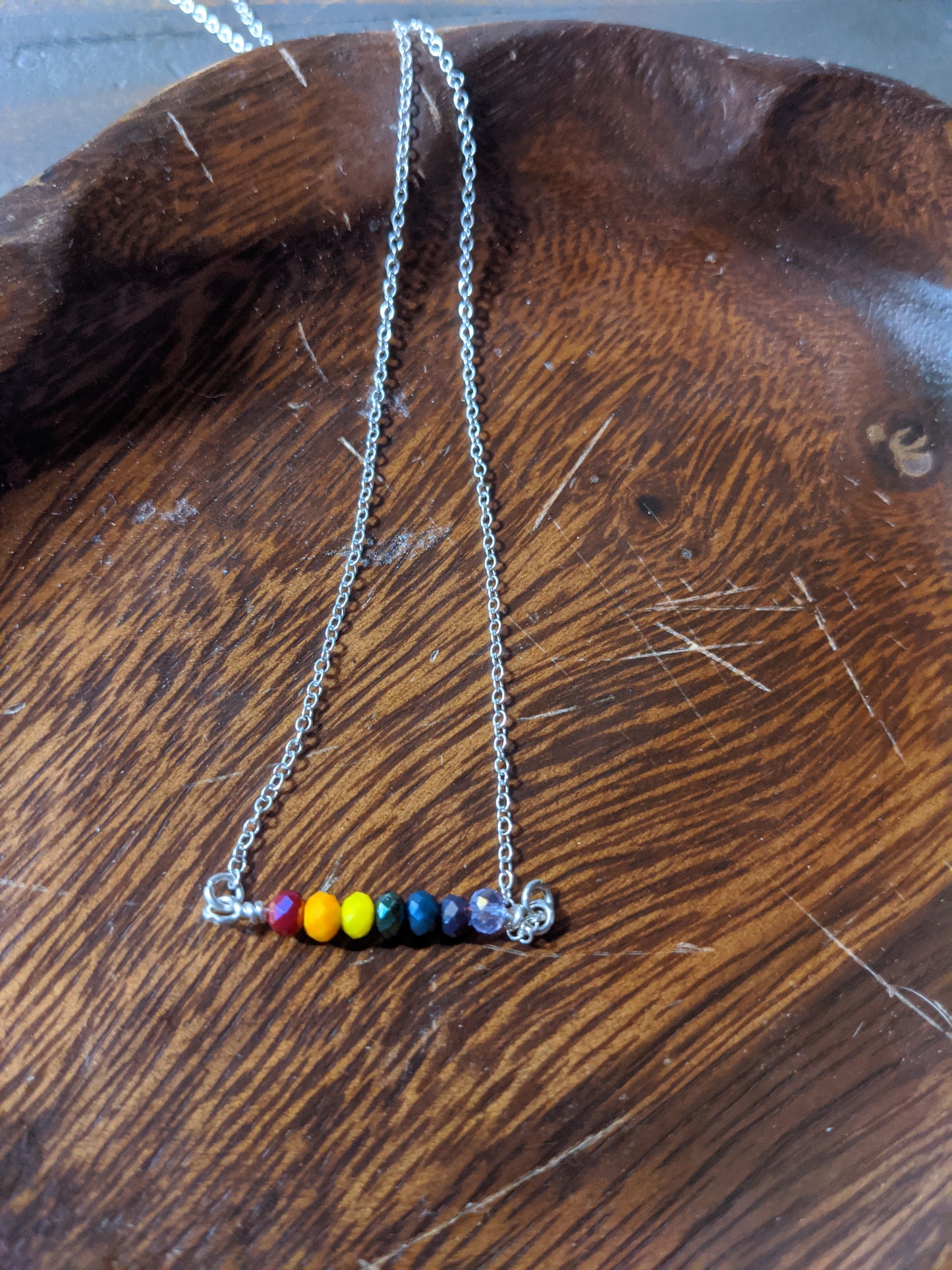 Rainbow Pride Necklace on Sterling Silver