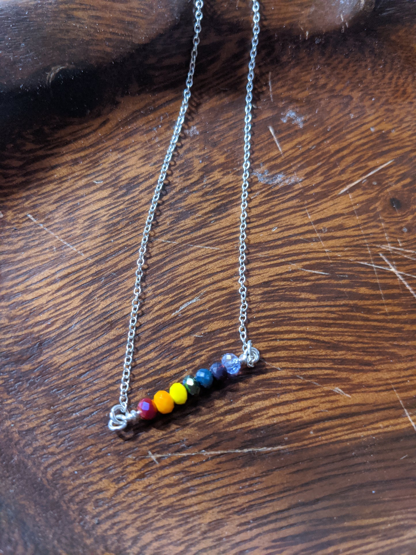 Rainbow Pride Necklace on Sterling Silver