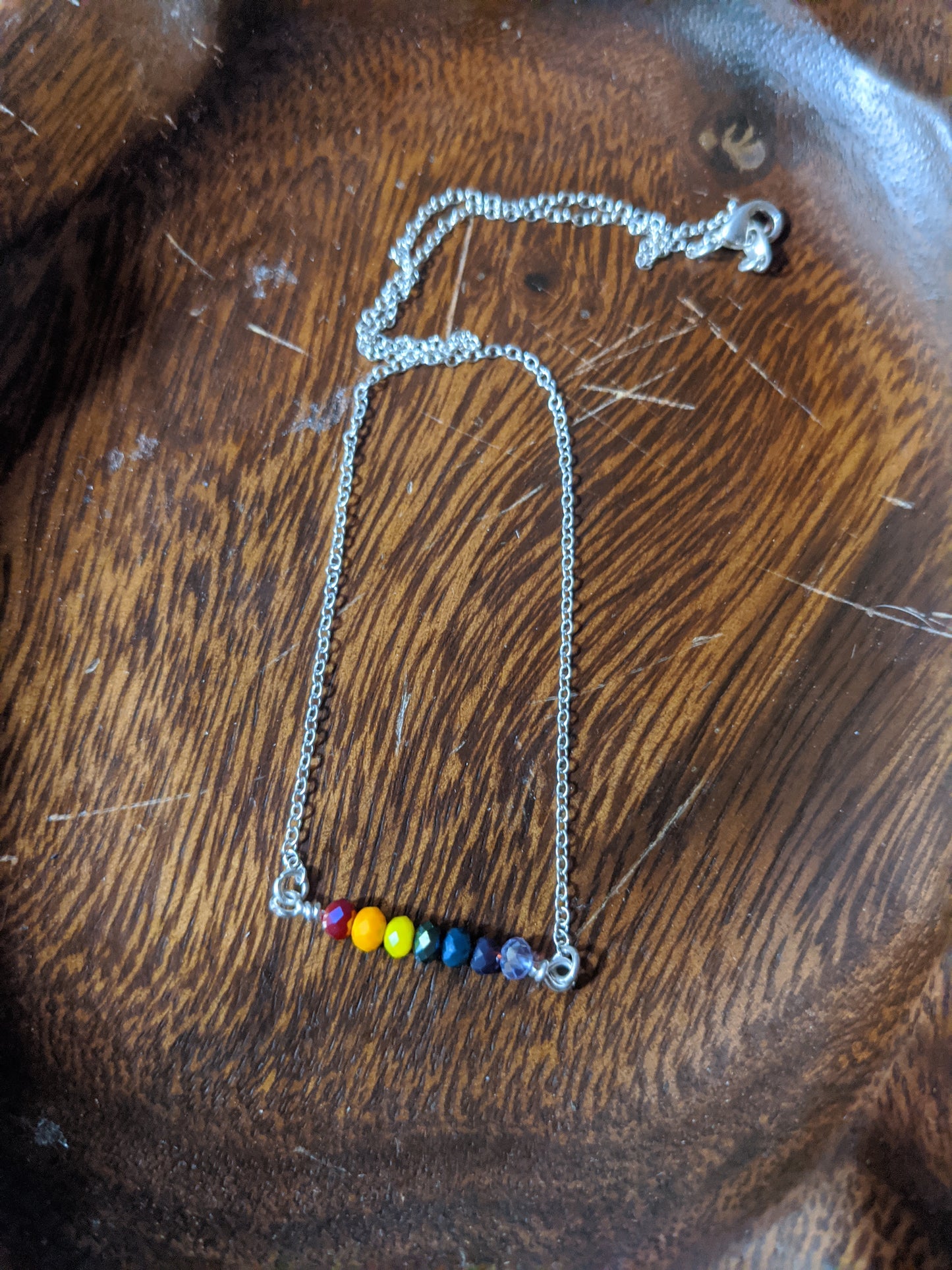 Rainbow Pride Necklace on Sterling Silver (MTO)