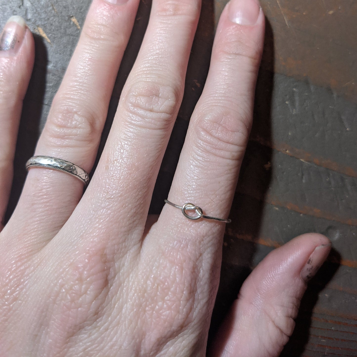 Dainty Knotted Sterling Silver Ring - Various Sizes Available (MTO)