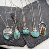 Faceted Turquoise and Silver Embellishment Necklace