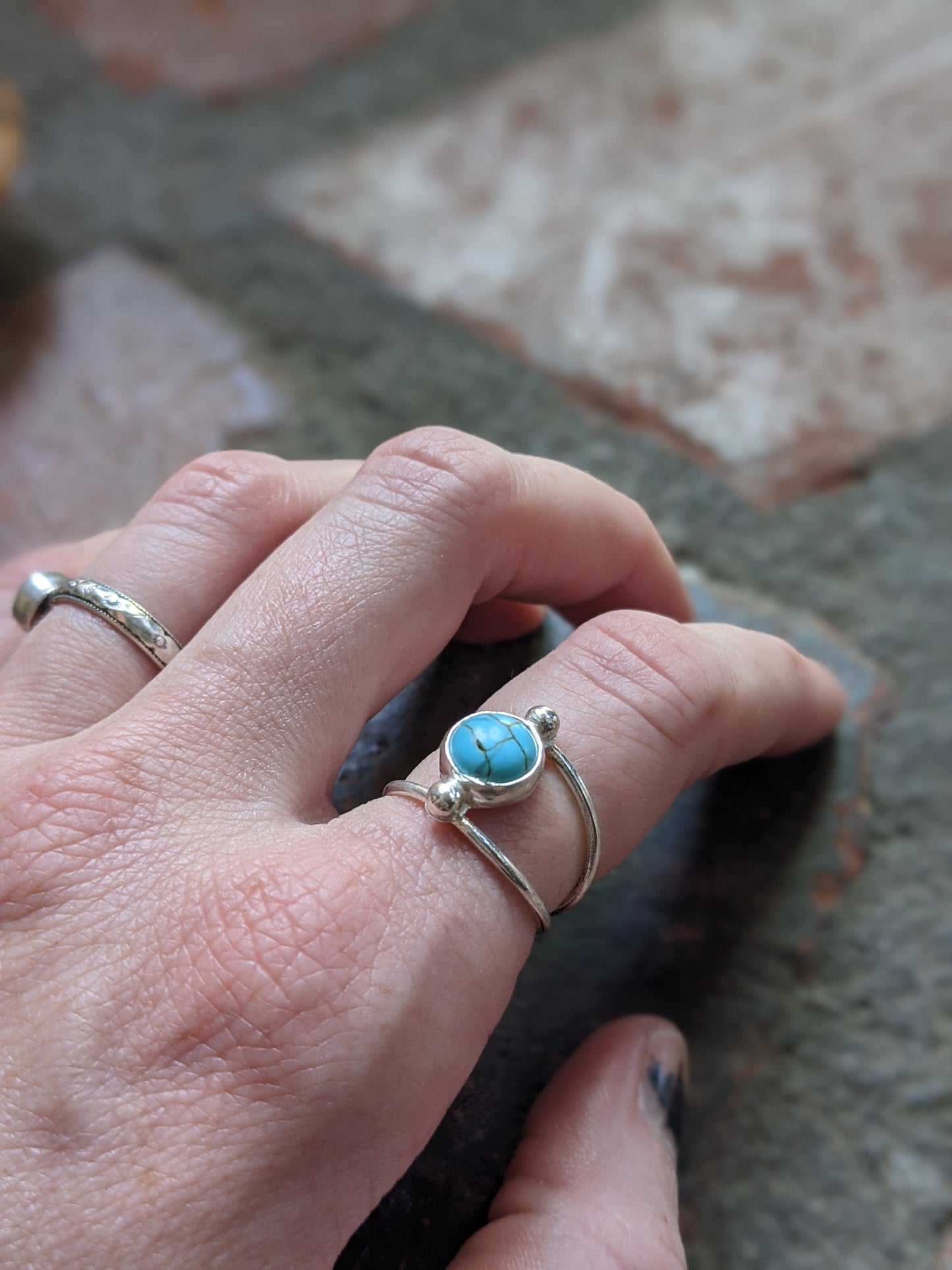 Turquoise Howlite Sterling Silver Ring - (MTO)