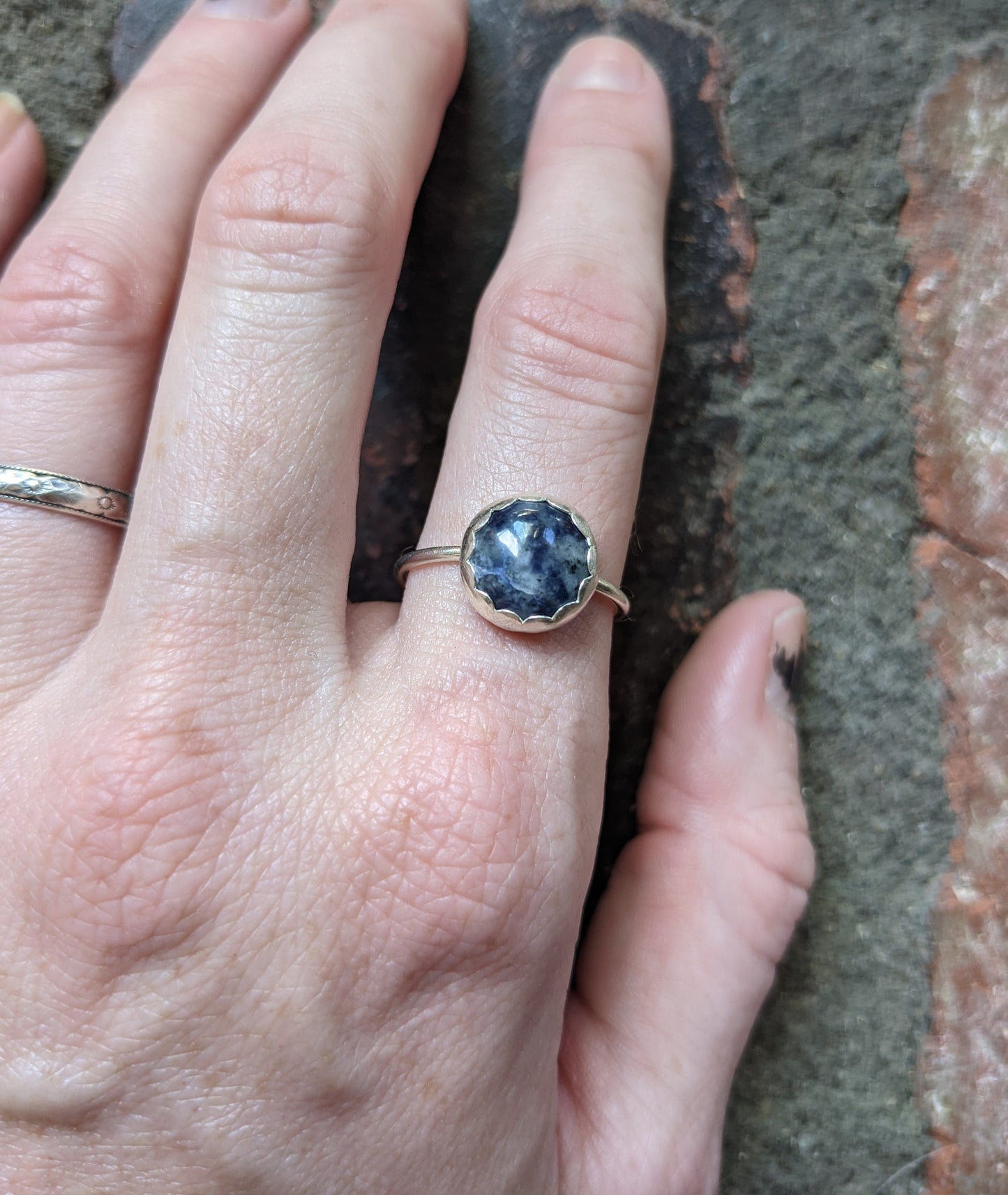 10mm Sodalite Sterling Silver Ring - Various Sizes Available MTO