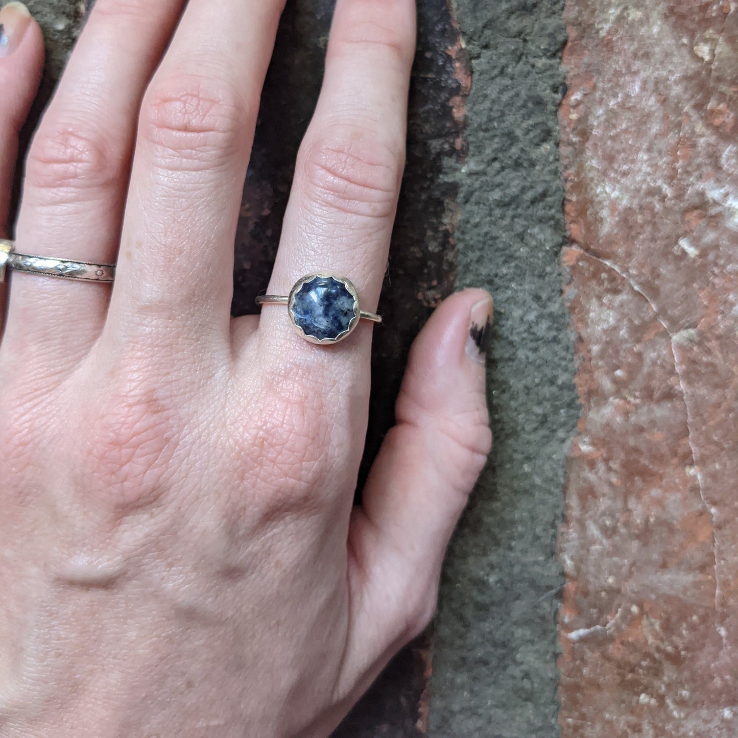 10mm Sodalite Sterling Silver Ring - Various Sizes Available MTO