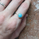 8mm Light Turquoise Howlite Sterling Silver Ring - Various Sizes Available