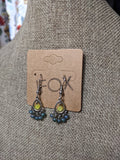 Blue and Yellow Small Chandelier Earrings