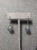 Blue and Yellow Small Chandelier Earrings