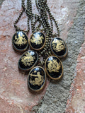 Vintage Zodiac Sign Brass Necklace