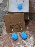 Turquoise Faceted Tear Drop Necklace and Earrings Gift Set