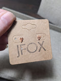 Copper Heart and Sterling Silver Studs (RTS)