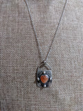 Silver Heart Lock Necklace (Variety of Stones Available) MTO