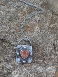 Silver Heart Lock Necklace (Variety of Stones Available) MTO