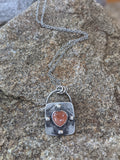 Silver Heart Lock Necklace (Variety of Stones Available) MTO