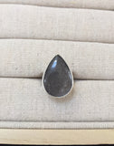 Sheen Obsidian Tear Drop Ring - (MTO)