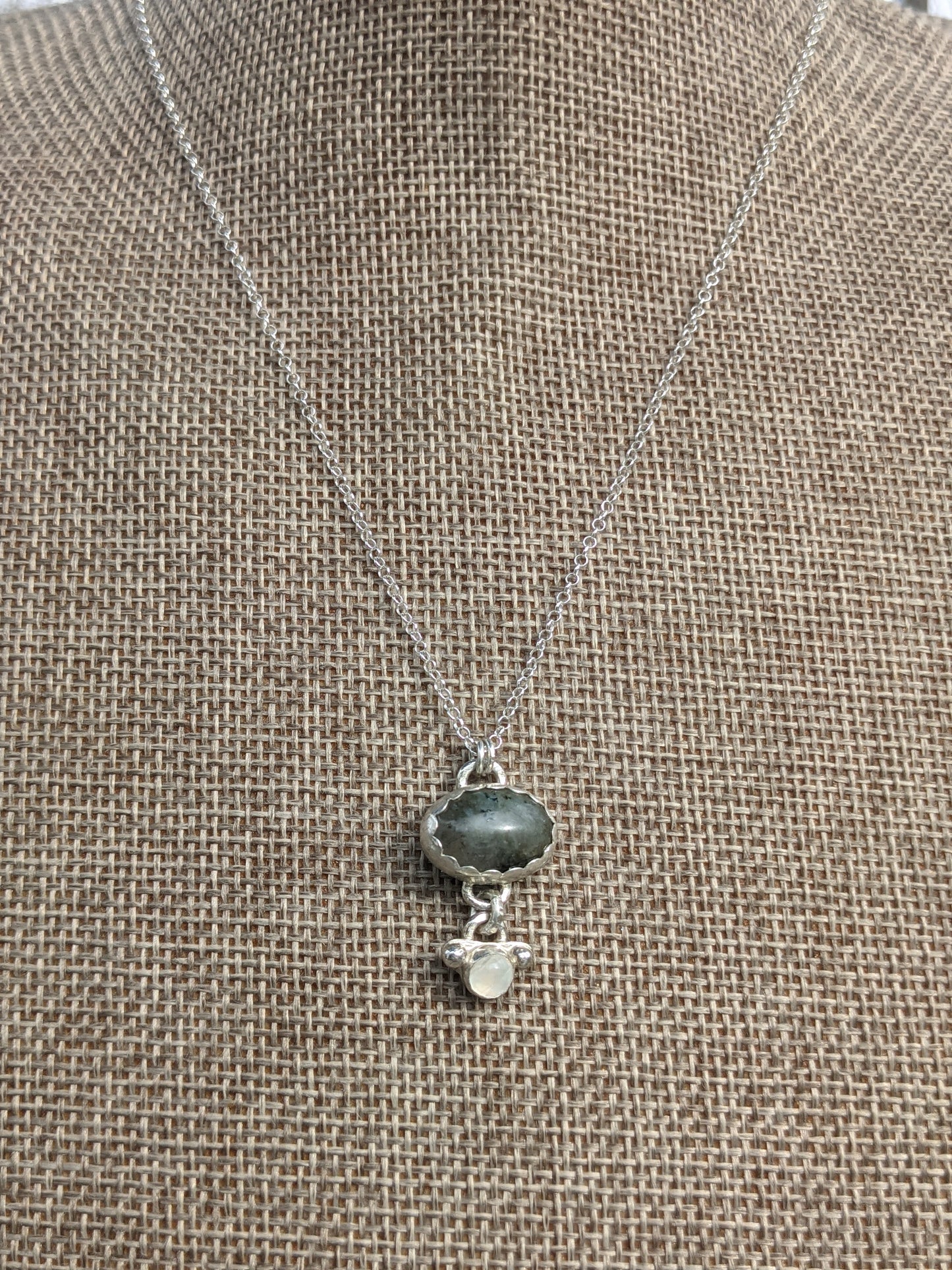 Labradorite and Moonstone Sterling Necklace (MTO)