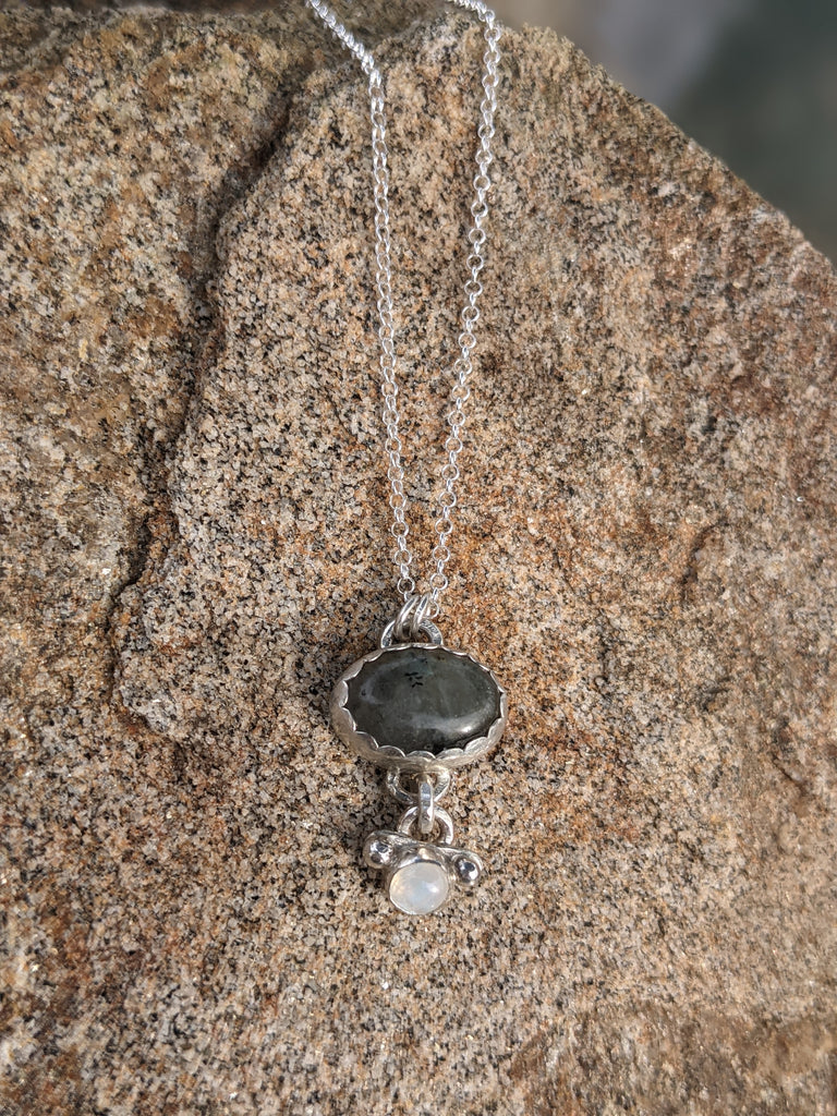 Labradorite and Moonstone Sterling Necklace (MTO)
