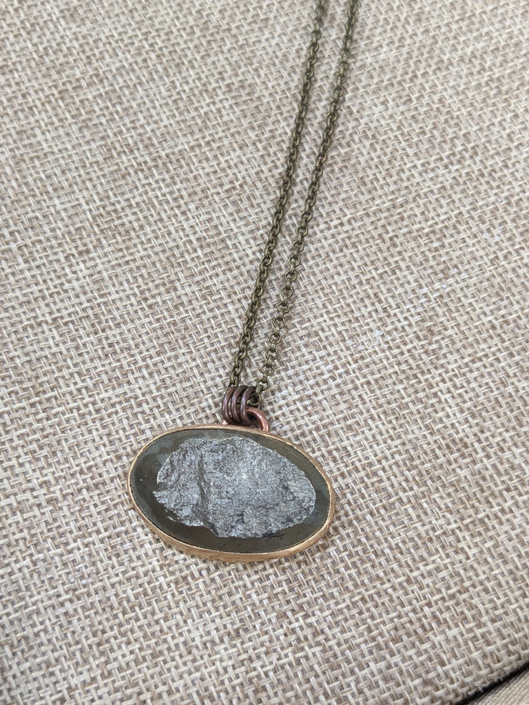 Rough Cut Pyrite Brass Necklace (RTS/MTO)