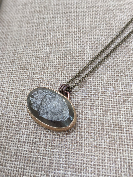 Rough Cut Pyrite Brass Necklace (Made To Order)