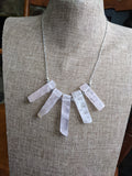 Light Pink Rose Quartz Necklace on Stainless