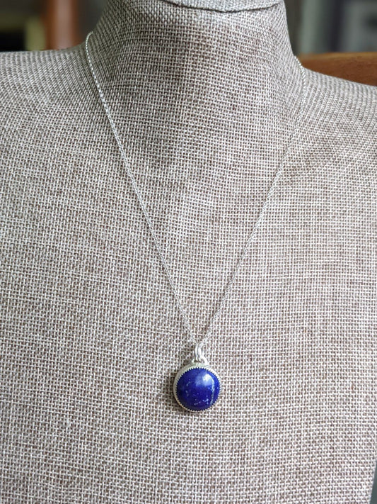 Lapis Lazuli Round Sterling Necklace (MTO)