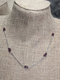 Dainty Garnet Necklace on Stainless Chain