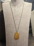 Yellow Agate Pendant on Brass