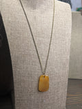 Yellow Agate Pendant on Brass