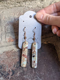 Aqua Terra Jasper Rectangle Statement Earrings
